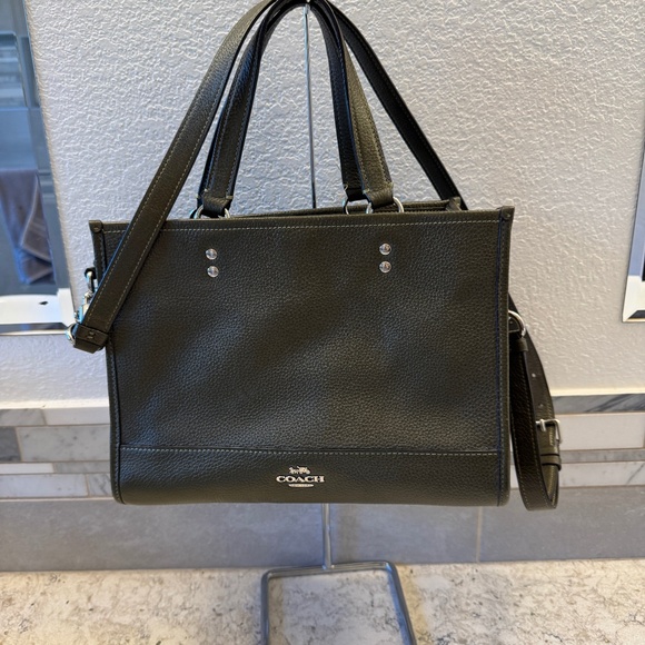 Women's Coach Leather Dempsey carryall tote cargo green D2039-1959 - Picture 2 of 12